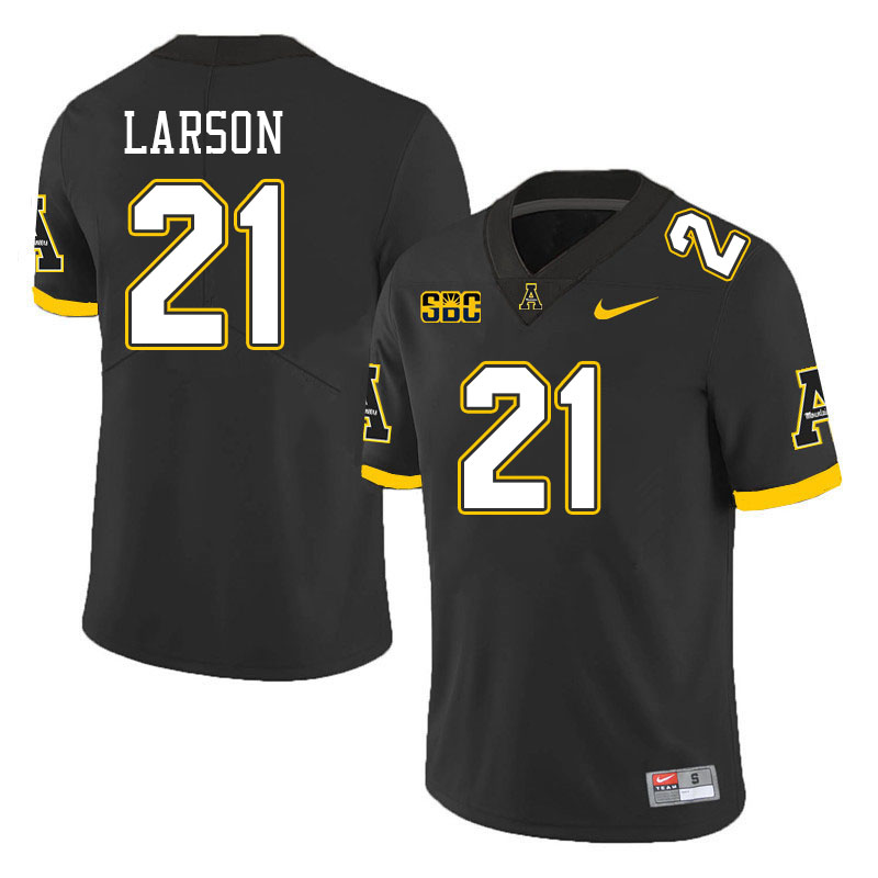 Men #21 Reece Larson Appalachian State Mountaineers College Football Jerseys Stitched Sale-Black